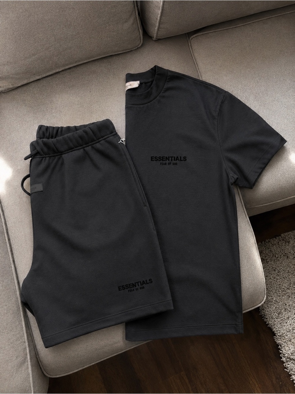Essentials Black Athletic Drawstring Shorts